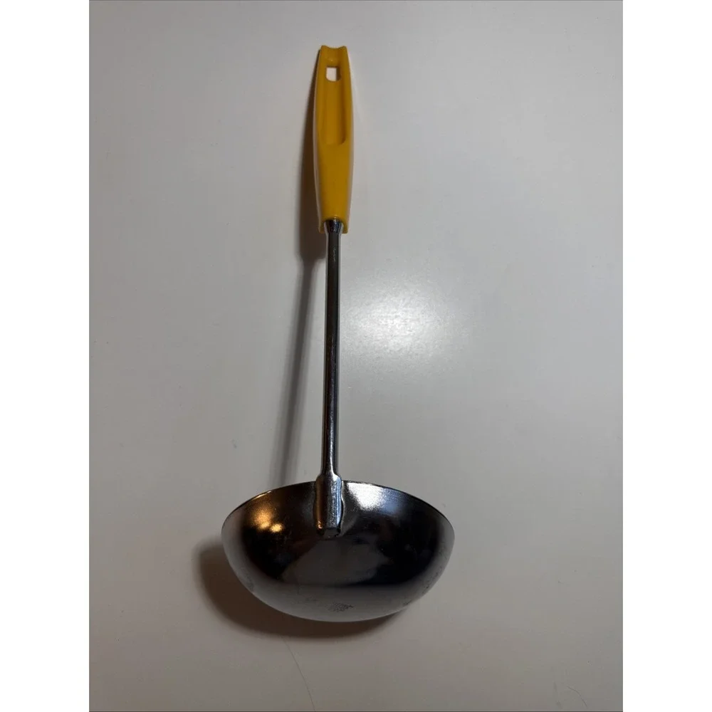 Vintage Ekco Chromium Plated Yellow‎ Handle Ladle